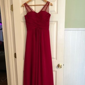Burgundy JJHouse Bridesmaid Dress